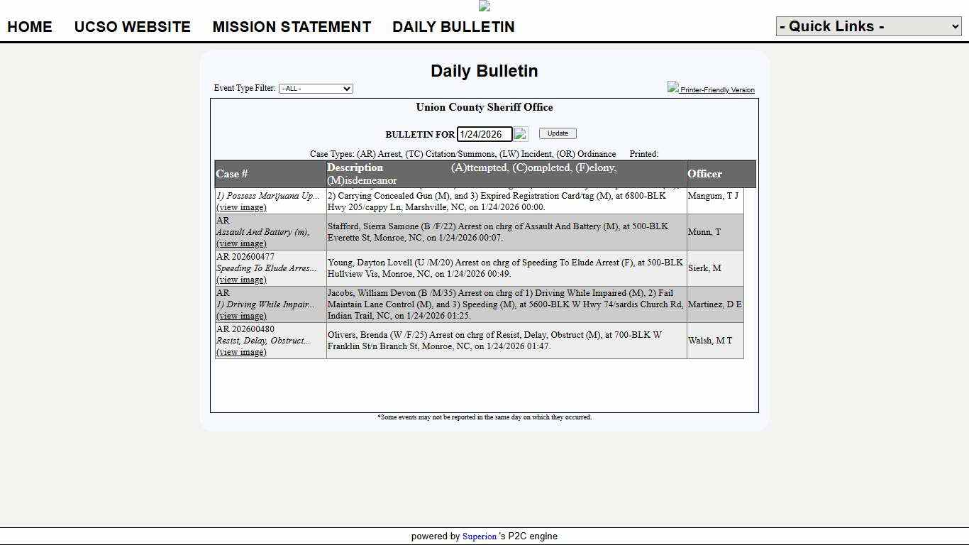 Union County Sheriff Office P2C